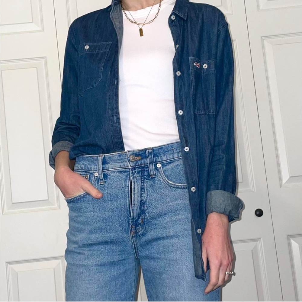 Denim Hollister Button Down Shirt